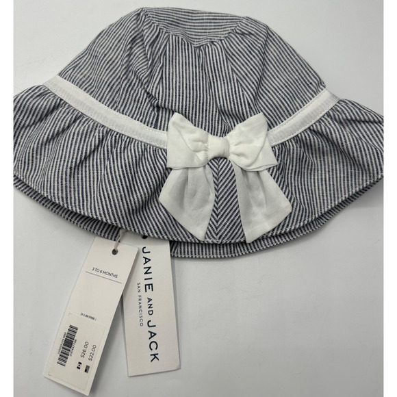 Janie and Jack Other - NEW Janie & Jack infant sun hat size 3-6 months Linen Blend Striped $22 Bow B16
